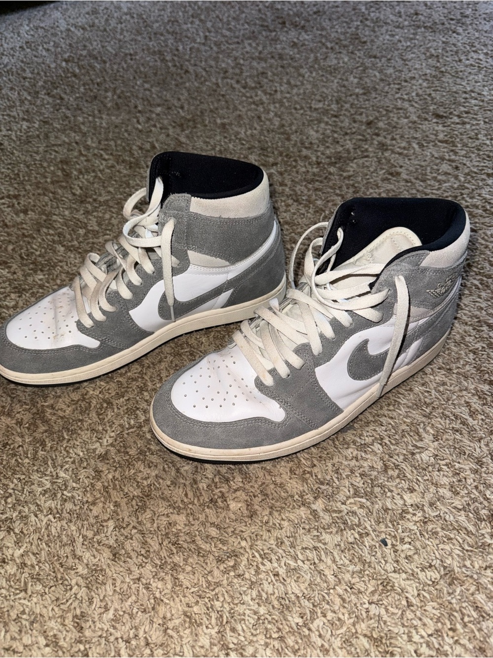 Nike High-Top Sneakers in White and Gray